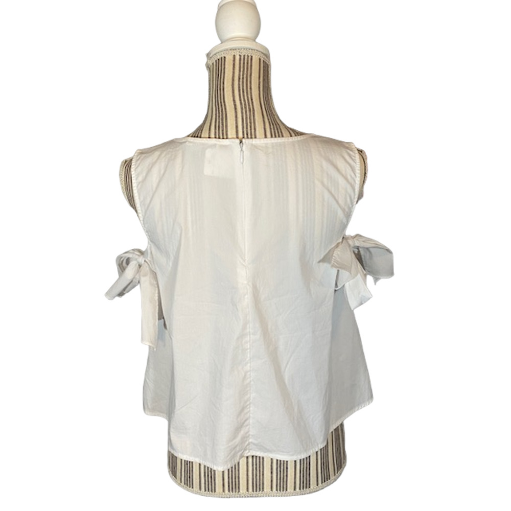 Forever 21 Women’s White Bow Detail Sleeveless Blouse Size Large - Picture 2 of 8